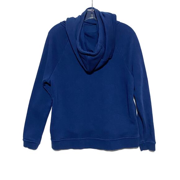 Vintage Nike Spell Out Swoosh Blue White Hoodie Sweatshirt Funnel Neck Womens S - Picture 4 of 9